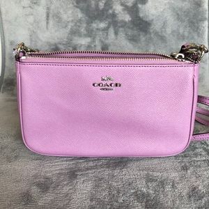 SOLD Coach lilac leather small crossbody clutch
